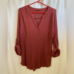 Fortune + Ivy Cory Mixed Material Top